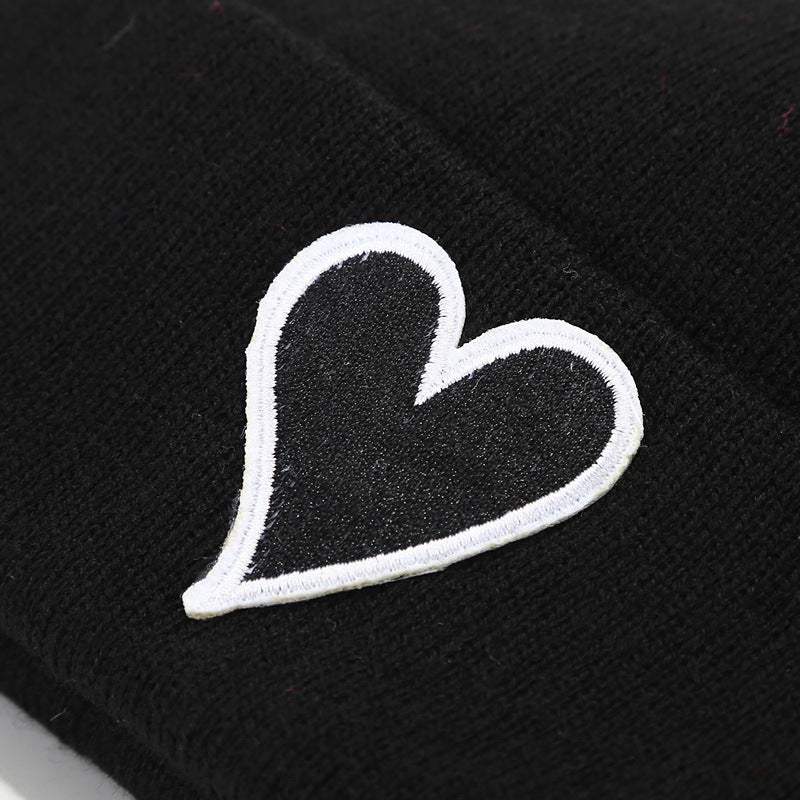 Wholesale Love Patch Warm Knitted Hat Woolen Hat